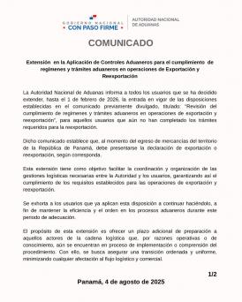 Extensión en la aplicación de controles aduaneros