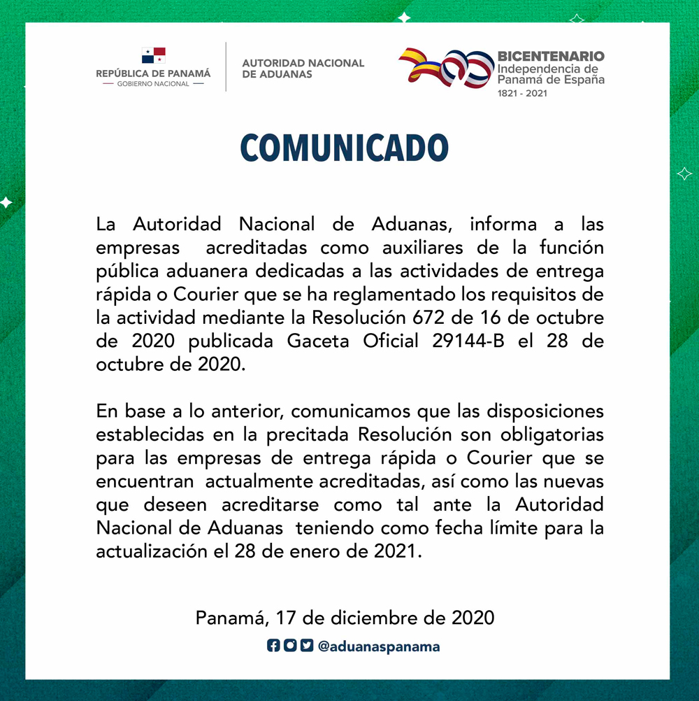 comunicado courrier