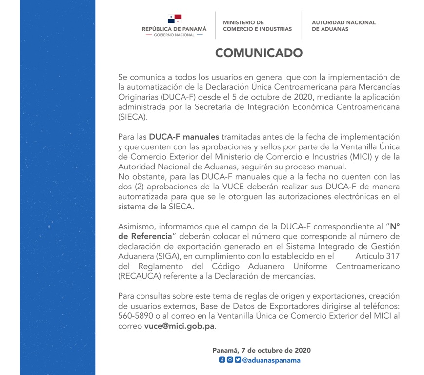 comunicado DUCA F vuce 3