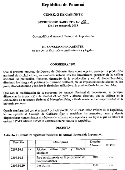 Decreto Gabinete del 11 de -octubre