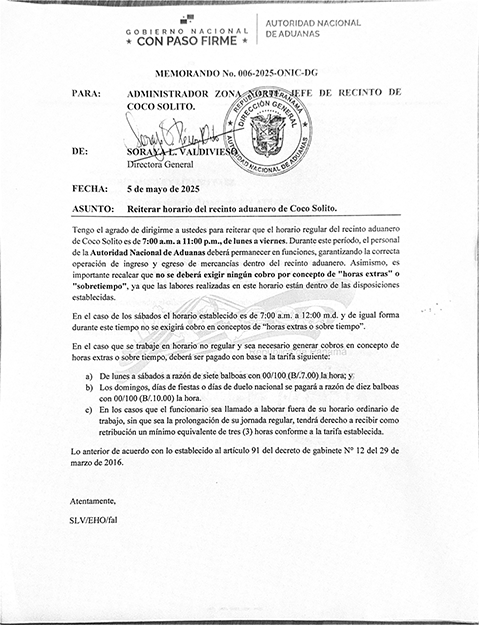 MEMORANDO N006 2025 ONIC DG
